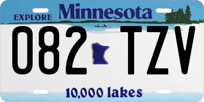 MN license plate 082TZV