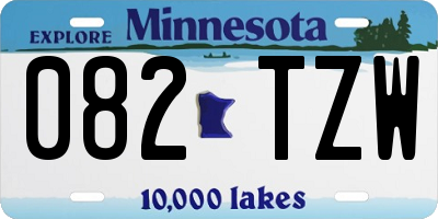 MN license plate 082TZW
