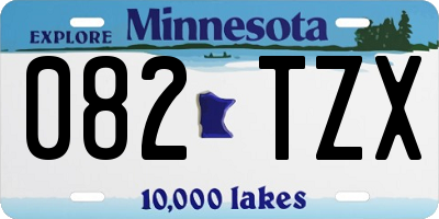 MN license plate 082TZX