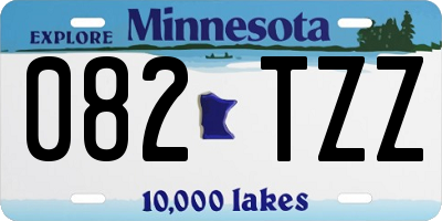 MN license plate 082TZZ