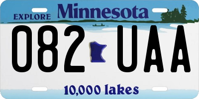 MN license plate 082UAA