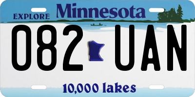 MN license plate 082UAN