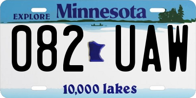 MN license plate 082UAW