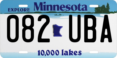 MN license plate 082UBA