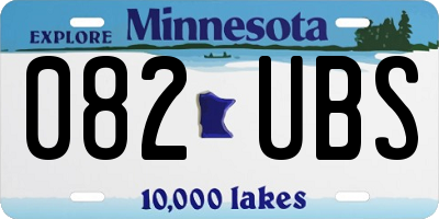 MN license plate 082UBS