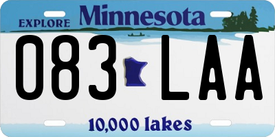 MN license plate 083LAA
