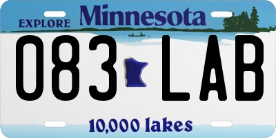 MN license plate 083LAB