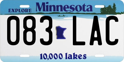 MN license plate 083LAC