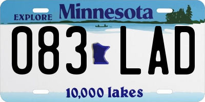 MN license plate 083LAD