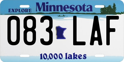 MN license plate 083LAF