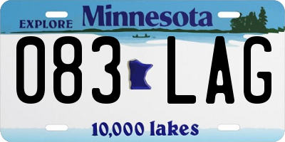 MN license plate 083LAG