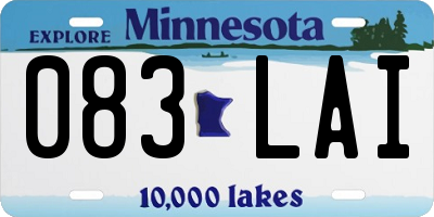 MN license plate 083LAI