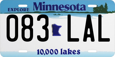 MN license plate 083LAL