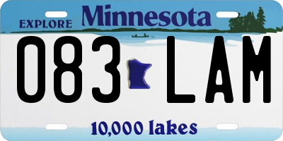 MN license plate 083LAM