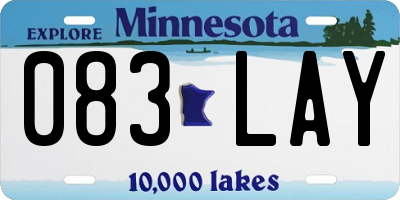 MN license plate 083LAY