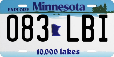 MN license plate 083LBI