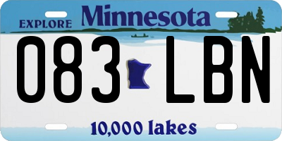 MN license plate 083LBN