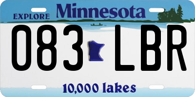 MN license plate 083LBR