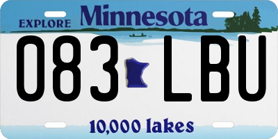 MN license plate 083LBU