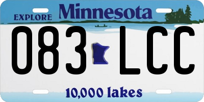 MN license plate 083LCC
