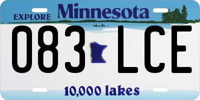 MN license plate 083LCE