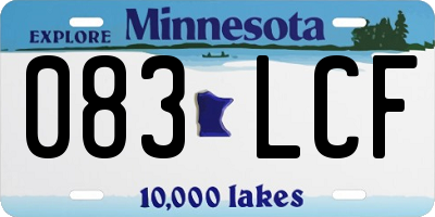 MN license plate 083LCF