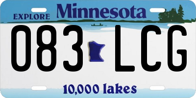 MN license plate 083LCG