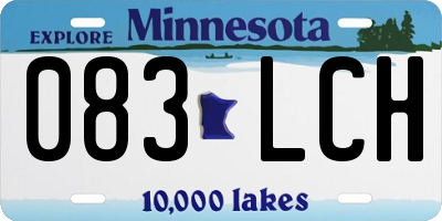 MN license plate 083LCH