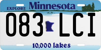 MN license plate 083LCI