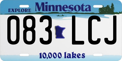 MN license plate 083LCJ