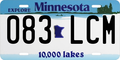 MN license plate 083LCM