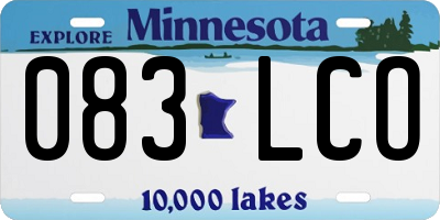 MN license plate 083LCO