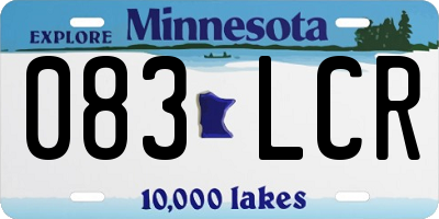 MN license plate 083LCR