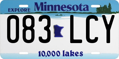 MN license plate 083LCY