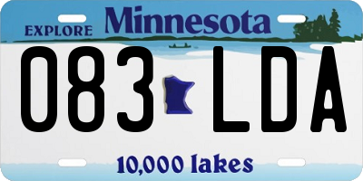 MN license plate 083LDA