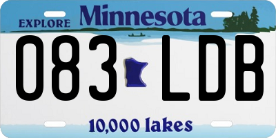 MN license plate 083LDB