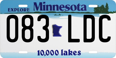 MN license plate 083LDC