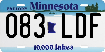 MN license plate 083LDF