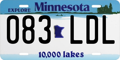 MN license plate 083LDL