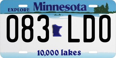 MN license plate 083LDO