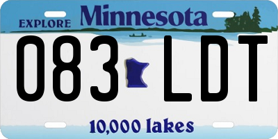 MN license plate 083LDT