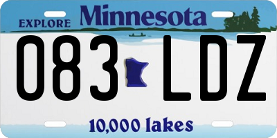 MN license plate 083LDZ