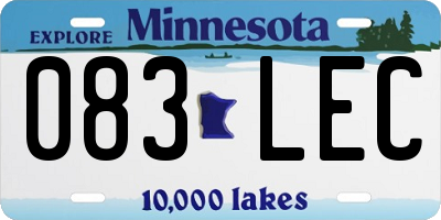 MN license plate 083LEC