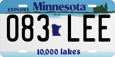 MN license plate 083LEE
