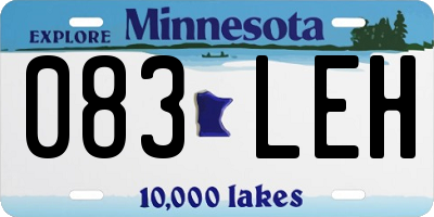 MN license plate 083LEH