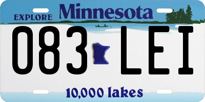 MN license plate 083LEI