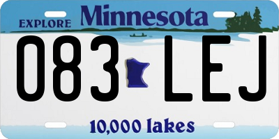 MN license plate 083LEJ