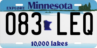 MN license plate 083LEQ