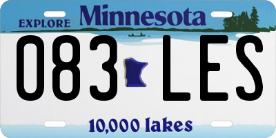 MN license plate 083LES