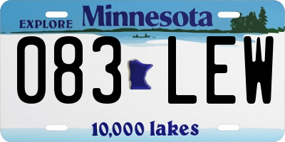 MN license plate 083LEW